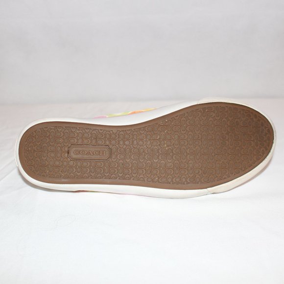 Coach Signature Logo Barrett Women's Canvas Sneaker Shoe Multicolored Size 9B - Picture 11 of 13